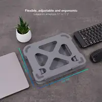 TooQ Soporte Elevador de Aluminio Ajustable Ergonómico para Portátiles, Gris