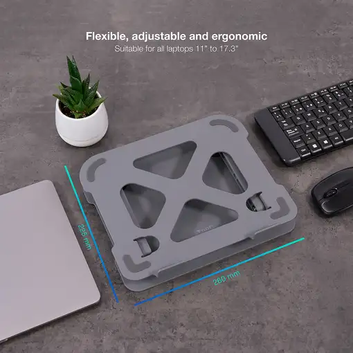 TooQ Soporte Elevador de Aluminio Ajustable Ergonómico para Portátiles, Gris