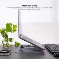 TooQ Soporte Elevador de Aluminio Ajustable Ergonómico para Portátiles, Gris