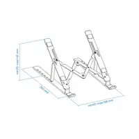 TooQ Soporte Elevador para Portátiles, Tablets, Móviles y Libros, Gris