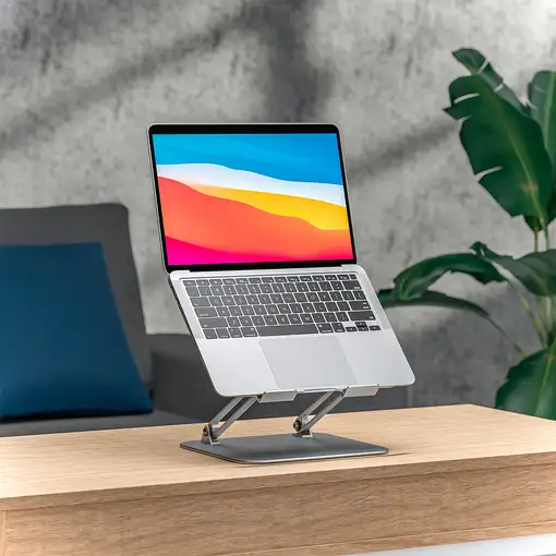 AISENS Soporte de Sobremesa XL 10-17 Ajustable para Portatil / Tablet, Plata