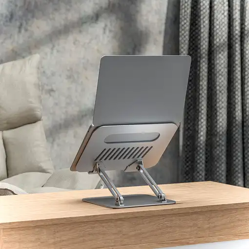 AISENS Soporte de Sobremesa XL 10-17 Ajustable para Portatil / Tablet, Plata