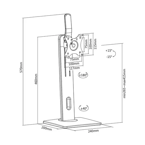 AISENS Soporte De Mesa Pro Contrapeso Giratorio E Inclinable Para Monitor/TV 7kg D
