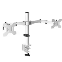 Mars Gaming MARM2 Blanco, Soporte de Monitor Dual de Brazo para Pantallas Hasta 27