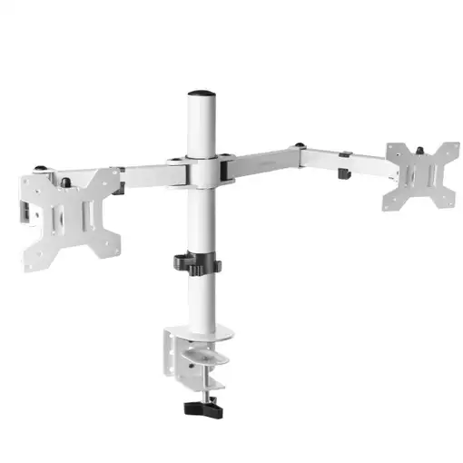 Mars Gaming MARM2 Blanco, Soporte de Monitor Dual de Brazo para Pantallas Hasta 27
