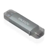 AISENS Lector de Tarjetas SD, Micro SD, MMC, RS-MMC, MMC Micro, USB-A y USB-C, Gri