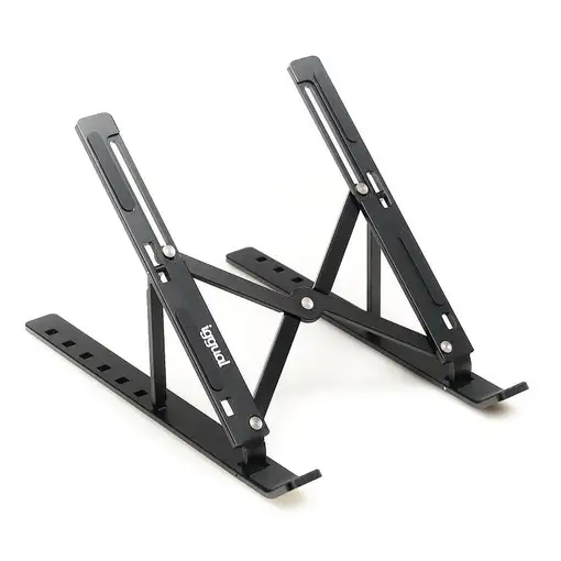 iggual Soporte portátil plegable aluminio negro 17