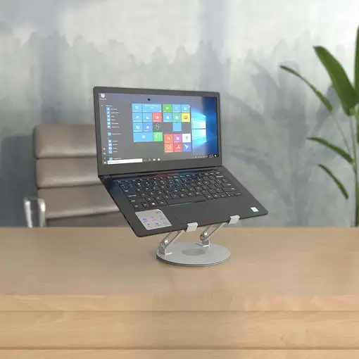 AISENS Soporte de Sobremesa Giratorio Ajustable Para Portatil / Tablet 7-13, Plata