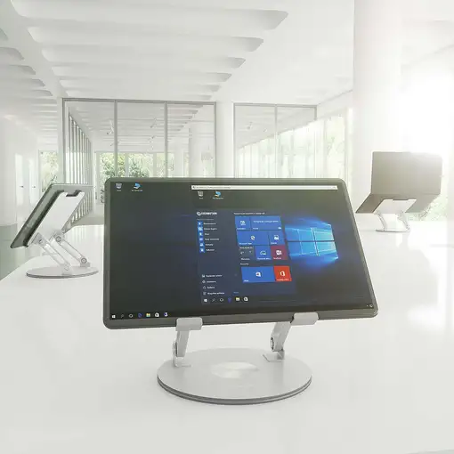 AISENS Soporte de Sobremesa Giratorio Ajustable Para Portatil / Tablet 7-13, Plata