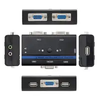 Nanocable KVM SWITCH VGA USB 1U-2PC+CABLE