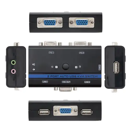 Nanocable KVM SWITCH VGA USB 1U-2PC+CABLE