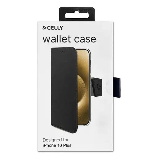 Celly WALLY1080 funda para teléfono móvil 17 cm (6.7'') Funda cartera Negro