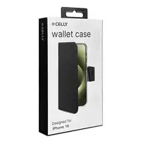 Celly WALLY1078 funda para teléfono móvil 15,5 cm (6.1'') Funda cartera Negro