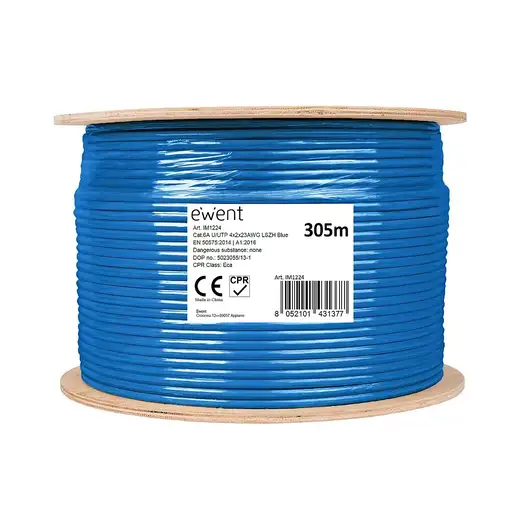 Ewent IM1224 cable de red Azul 305 m Cat6a U/UTP (UTP)