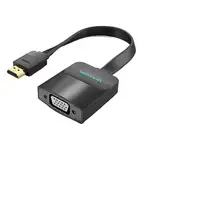 Vention Cable Conversor 74345/ HDMI Macho/ VGA Hembra - Jack 3.5 Hembra/ 15cm/ Neg