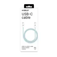 Celly USBCUSBCCOTTLB cable USB 1,5 m USB C Azul, Blanco