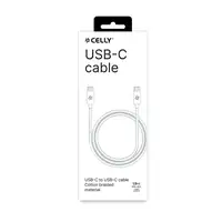 Celly USBCUSBCCOTTWH cable USB 1,5 m USB C Blanco