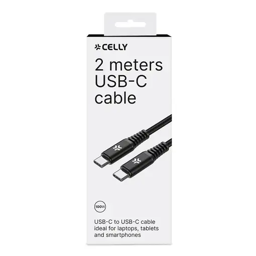 Celly USBCUSBC100WBK cable USB 2 m USB C Negro