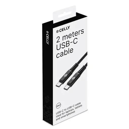 Celly USBCUSBC100WBK cable USB 2 m USB C Negro
