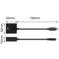 Ewent EW9825 adaptador de cable de vídeo 0,15 m USB Tipo C DisplayPort Negro