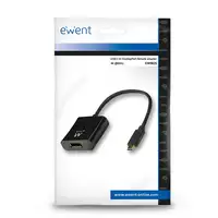 Ewent EW9825 adaptador de cable de vídeo 0,15 m USB Tipo C DisplayPort Negro