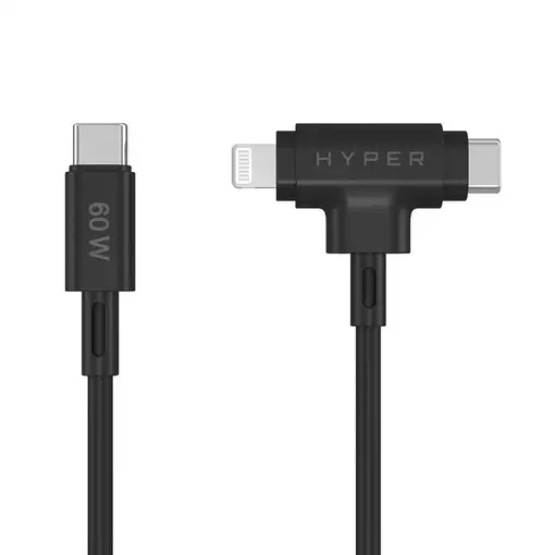 HYPER HyperJuice cable USB USB 2.0 1,5 m USB C USB C/Lightning Negro