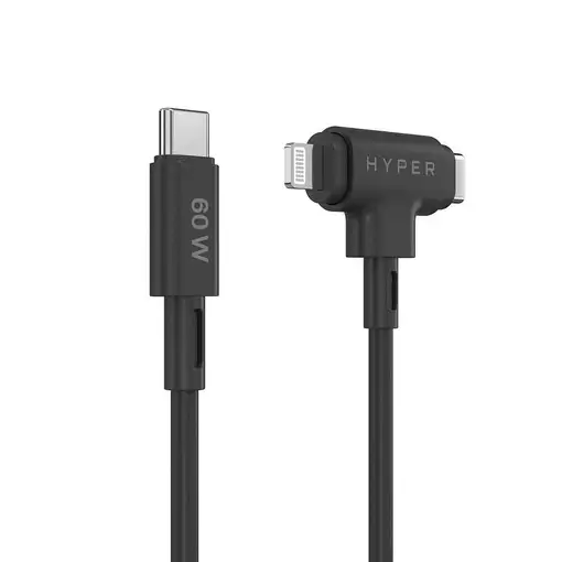 HYPER HyperJuice cable USB USB 2.0 1,5 m USB C USB C/Lightning Negro