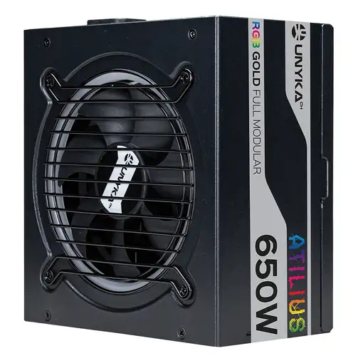 UNYKAch ATX Atilus RGB Black 650W unidad de fuente de alimentación 20+4 pin ATX Ne