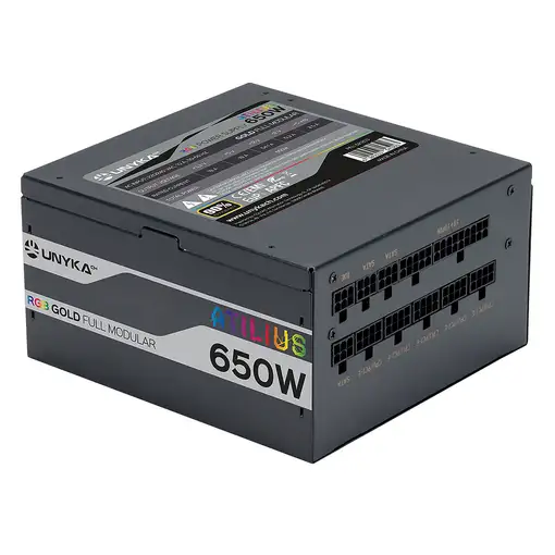 UNYKAch ATX Atilus RGB Black 650W unidad de fuente de alimentación 20+4 pin ATX Ne