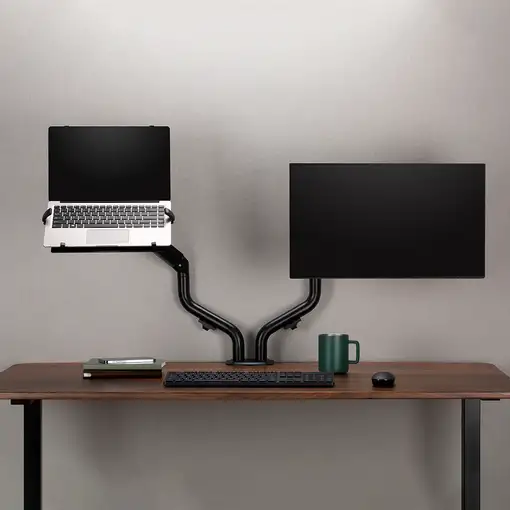 AISENS Soporte de Mesa Contrapeso Giratorio e Inclinable para Portatil y Monitor/T