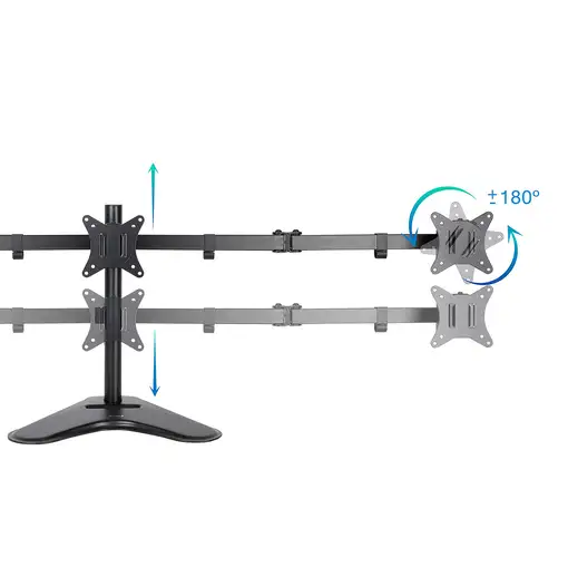TooQ Soporte de Mesa para 3 Pantallas 17''-27'', Negro