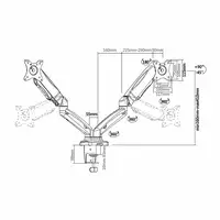 AISENS DT27TSR-045 soporte para monitor 81,3 cm (32'') Escritorio Negro