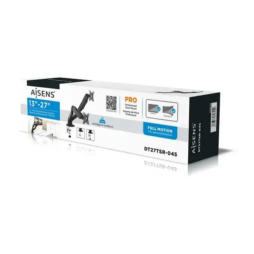 AISENS DT27TSR-045 soporte para monitor 81,3 cm (32'') Escritorio Negro