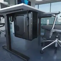AISENS Soporte para CPU Debajo de Escritorio con Correa, Negro