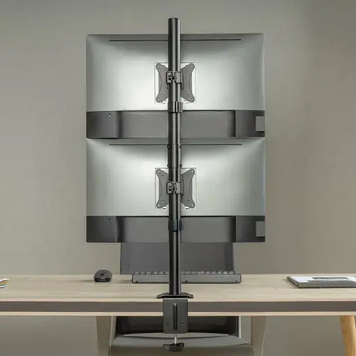 AISENS Soporte de mesa eco giratorio e inclinable para 2 Monitor/TV 9kg de 17-32,