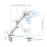 TooQ DB4032TNR-W soporte para monitor 81,3 cm (32'') Escritorio Blanco