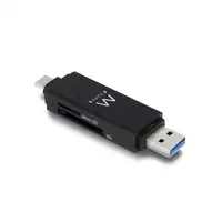 Ewent EW1075 lector de tarjeta USB 3.2 Gen 1 (3.1 Gen 1) Type-A/Type-C Negro