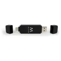 Ewent EW1075 lector de tarjeta USB 3.2 Gen 1 (3.1 Gen 1) Type-A/Type-C Negro