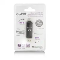 Ewent EW1075 lector de tarjeta USB 3.2 Gen 1 (3.1 Gen 1) Type-A/Type-C Negro