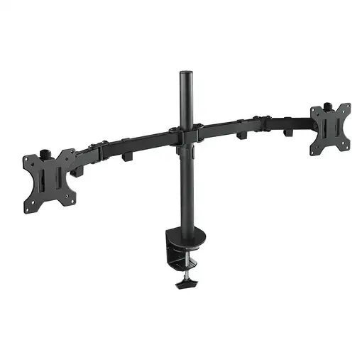 TooQ Soporte de Mesa Giratorio e Inclinable para 2 Pantallas (Monitor / TV Plasma