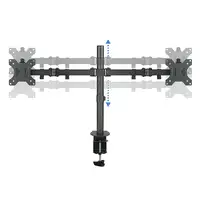 TooQ Soporte de Mesa Giratorio e Inclinable para 2 Pantallas (Monitor / TV Plasma