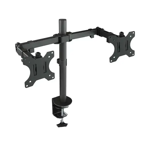 TooQ Soporte de Mesa Giratorio e Inclinable para 2 Pantallas (Monitor / TV Plasma