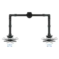 TooQ Soporte de Mesa Giratorio e Inclinable para 2 Pantallas (Monitor / TV Plasma