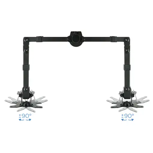 TooQ Soporte de Mesa Giratorio e Inclinable para 2 Pantallas (Monitor / TV Plasma
