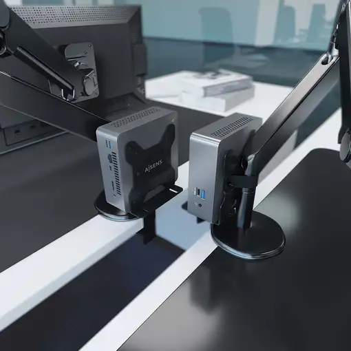 AISENS Soporte Versátil de Instalación para Mini PC, Negro
