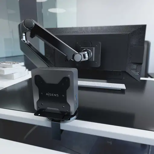 AISENS Soporte Versátil de Instalación para Mini PC, Negro