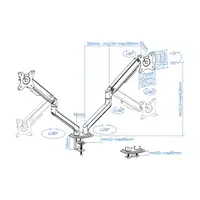 TooQ DB4132TNR-W soporte para monitor 81,3 cm (32'') Escritorio Blanco