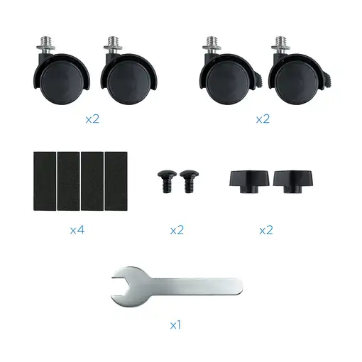 TooQ Soporte metálico para CPU de suelo con ruedas
