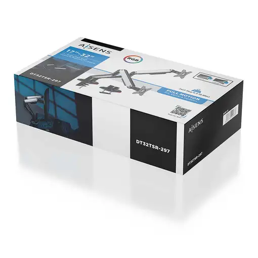 AISENS Soporte De Mesa RGB Gaming Contrapeso Giratorio E Inclinable Para Monitor/T