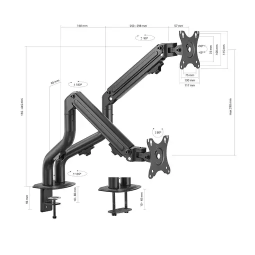 AISENS Soporte de Mesa ECO Contrapeso Giratorio e Inclinable para Monitor/TV 8Kg (